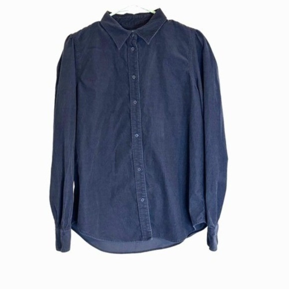 Lauren Ralph Lauren Womens Shirt Corduroy Button Down Navy Academia L Preppy